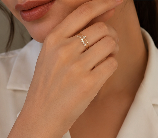 RHINESTONE AD RING