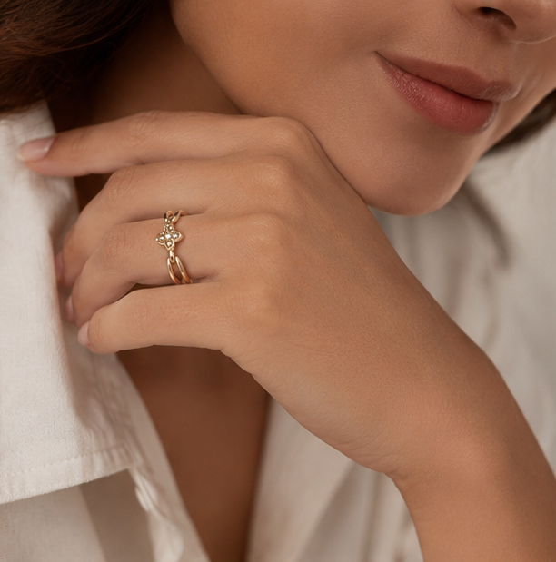 RHINESTONE AD RING