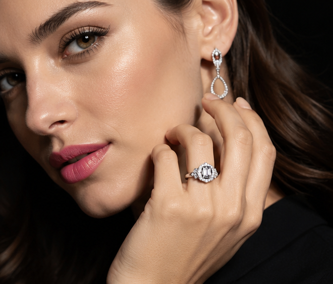 CLEAR RHINESTONE AD RING