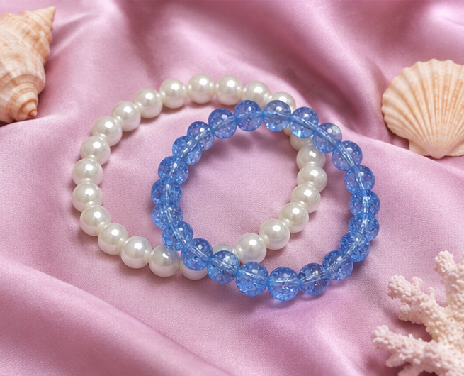 CRACKLE GLASS BRACELETS ( SET OF 2 )