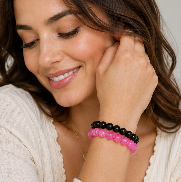CRACKLE GLASS BRACELETS ( SET OF 2 )