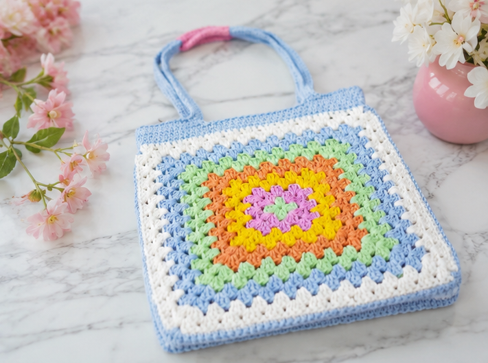 HANDMADE COTTON CROCHET BAG