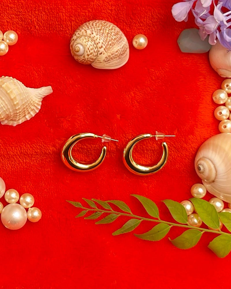 Contemporary Half Hoop Earring