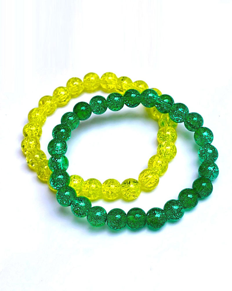 CRACKLE GLASS BRACELETS ( SET OF 2 )