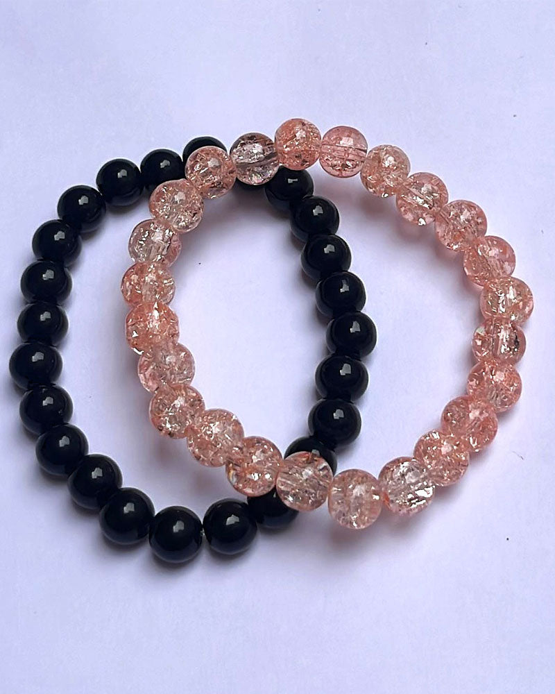 CRACKLE GLASS BRACELETS ( SET OF 2 )