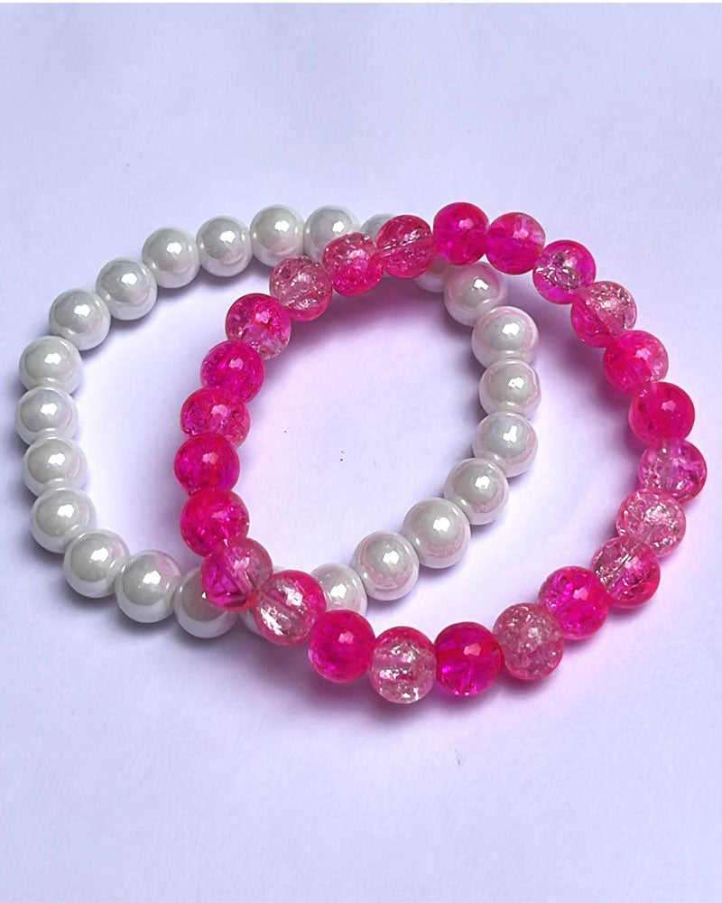 CRACKLE GLASS BRACELETS ( SET OF 2 )