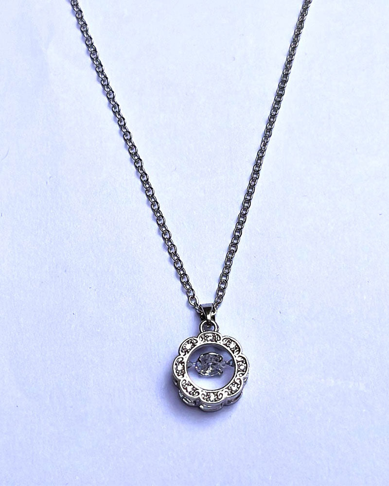 New Designer Dancing Diamond Stainless Steel Pendant Necklace