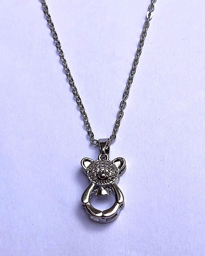 Teddy Shaped Stainless Steel Pendant For Women
