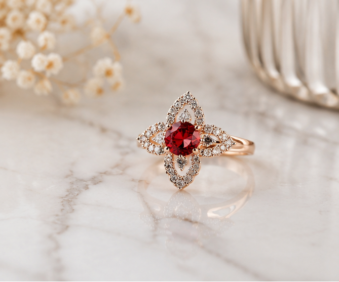 PINK RHINESTONE AD RING