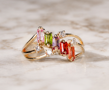 MULTI-COLOR STONE AD RING