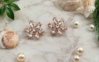 Sparkling Zirconia Floral Studs