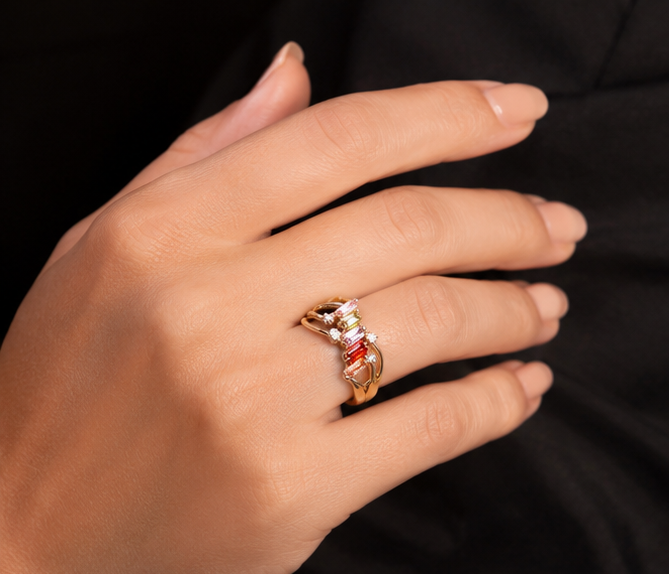 MULTI-COLOR STONE AD RING