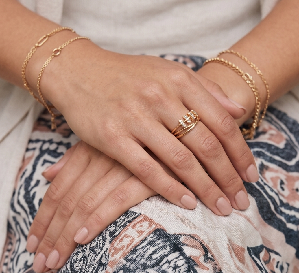 RHINESTONE AD RING