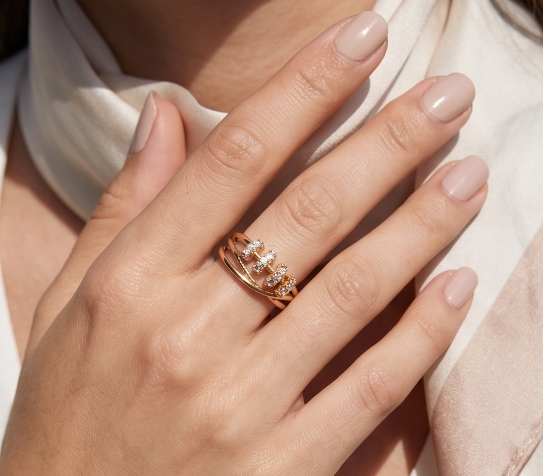 RHINESTONE AD RING