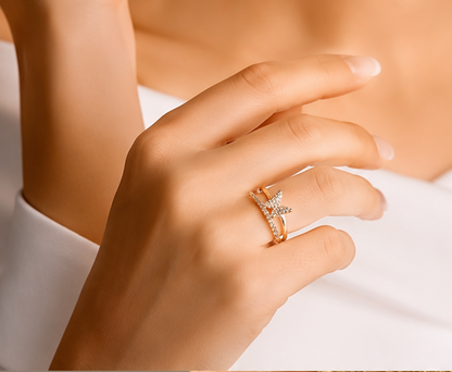 Crystal Butterfly Ring