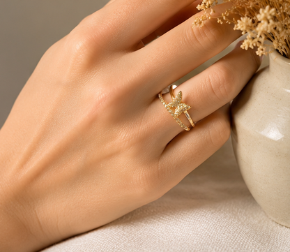 Crystal Butterfly Ring