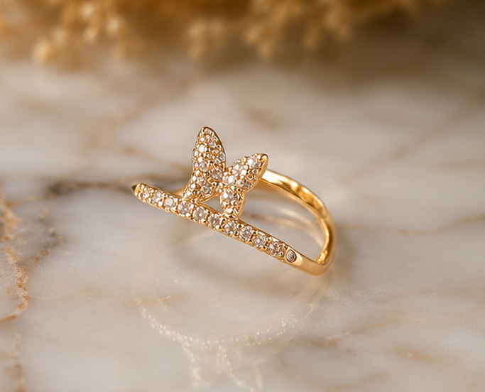 Crystal Butterfly Ring
