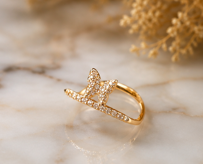 Crystal Butterfly Ring
