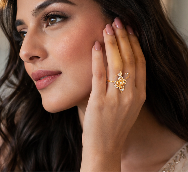 RHINESTONE AD RING