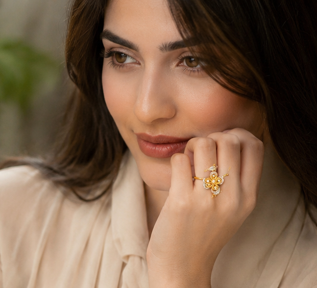 RHINESTONE AD RING