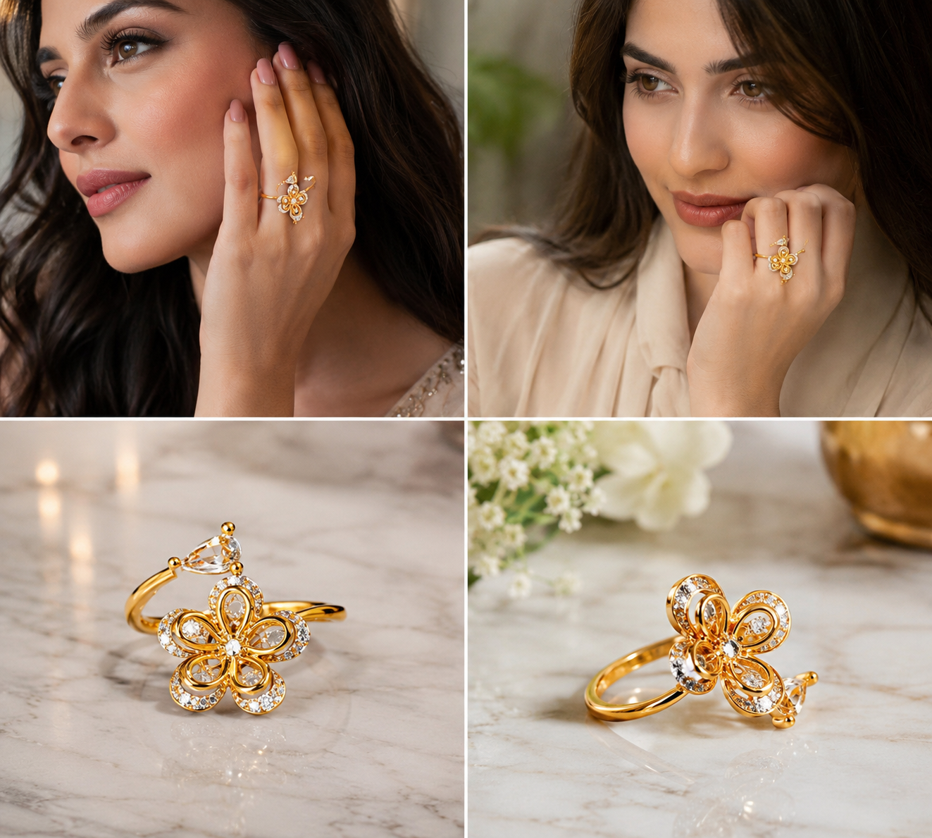 RHINESTONE AD RING