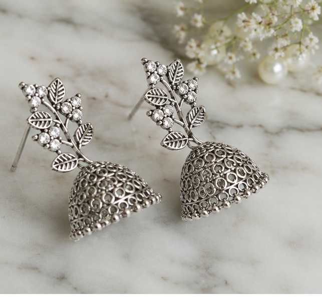 Leaf Design Drop Dangle Jhumki