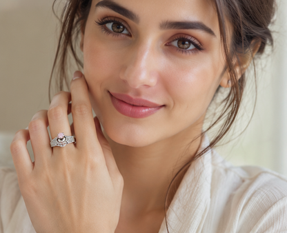 PINK RHINESTONE AD RING