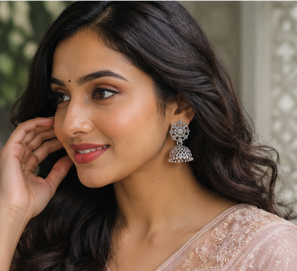 Antique Silver Tribal Jhumki