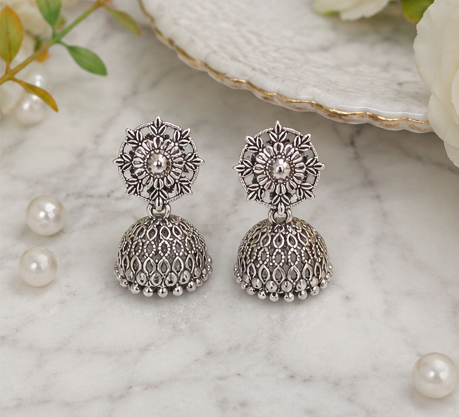 Antique Silver Tribal Jhumki