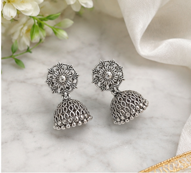 Antique Silver Tribal Jhumki