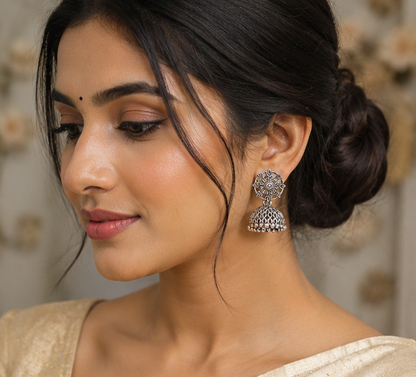 Antique Silver Tribal Jhumki