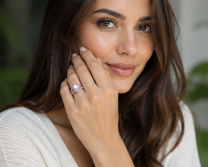 PINK RHINESTONE AD RING