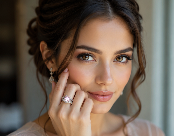PINK RHINESTONE AD RING