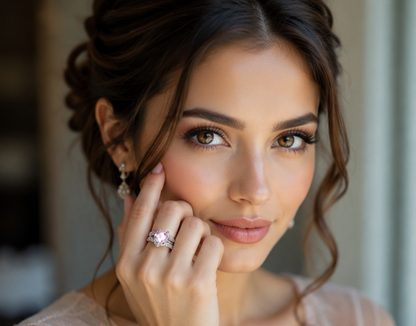 PINK RHINESTONE AD RING