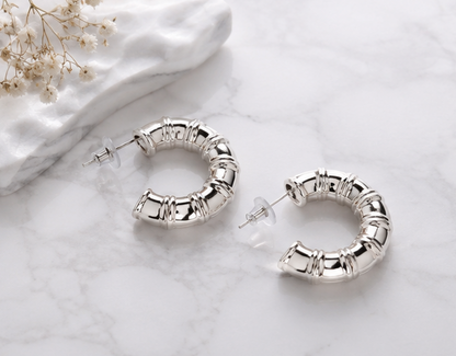 Bamboo Hoop Earrings