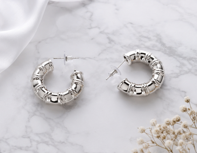 Bamboo Hoop Earrings