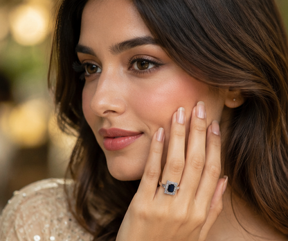 BLACK RHINESTONE AD RING