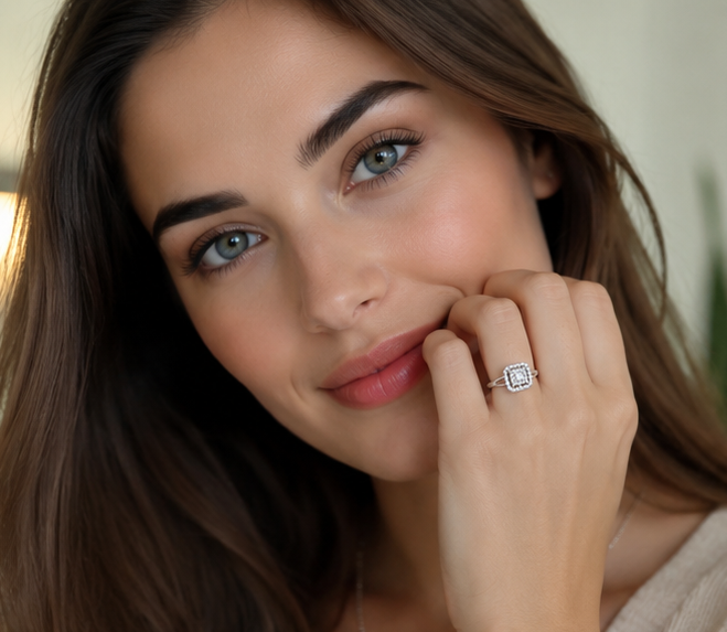 CLEAR RHINESTONE AD RING