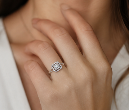 CLEAR RHINESTONE AD RING