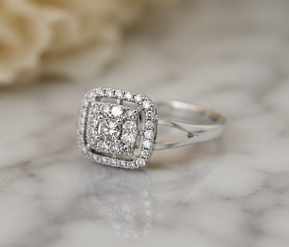 CLEAR RHINESTONE AD RING