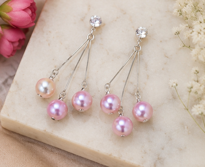 Triple Pearl Drop Earrings