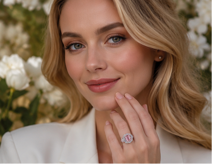 PINK RHINESTONE AD RING