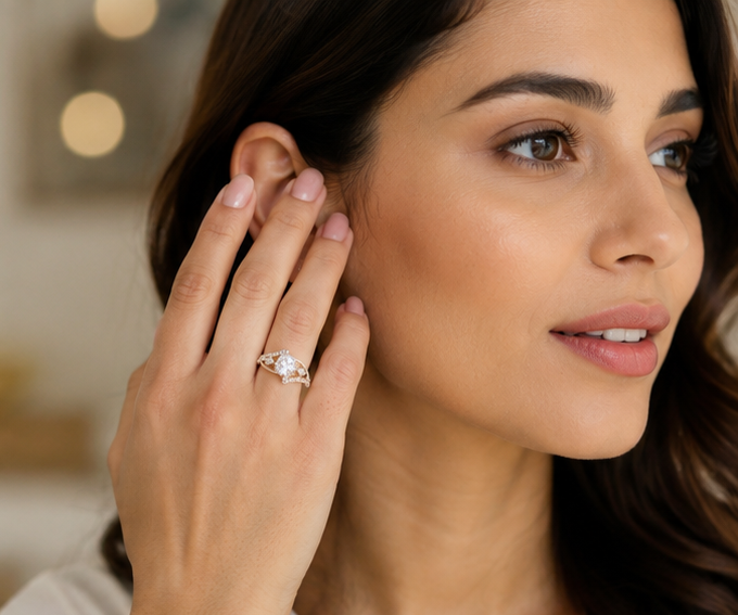 CLEAR RHINESTONE AD RING
