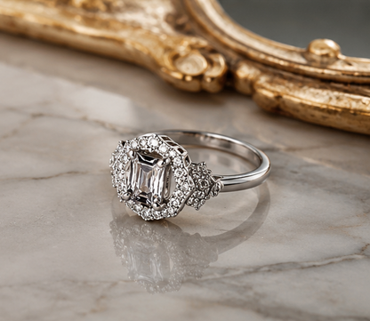 CLEAR RHINESTONE AD RING