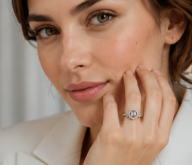CLEAR RHINESTONE AD RING
