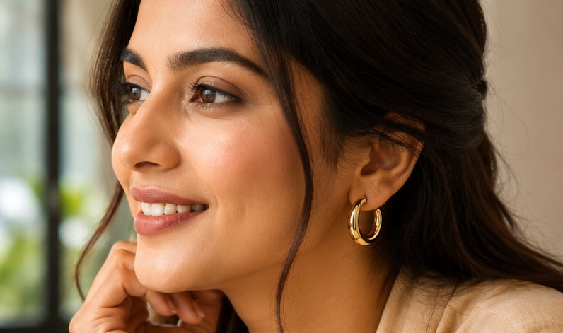 Contemporary Half Hoop Earring