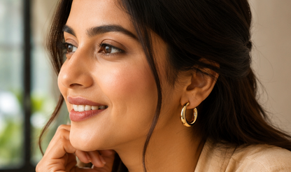 Contemporary Half Hoop Earring