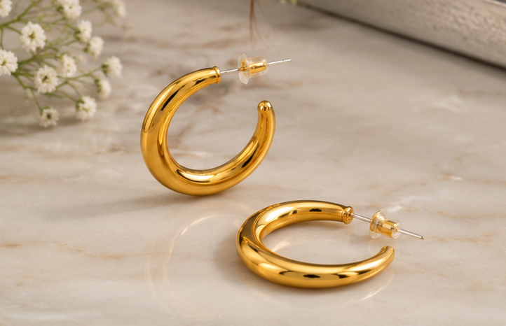 Contemporary Half Hoop Earring