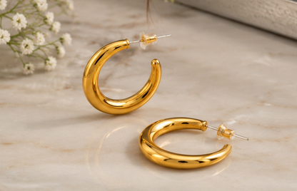 Contemporary Half Hoop Earring
