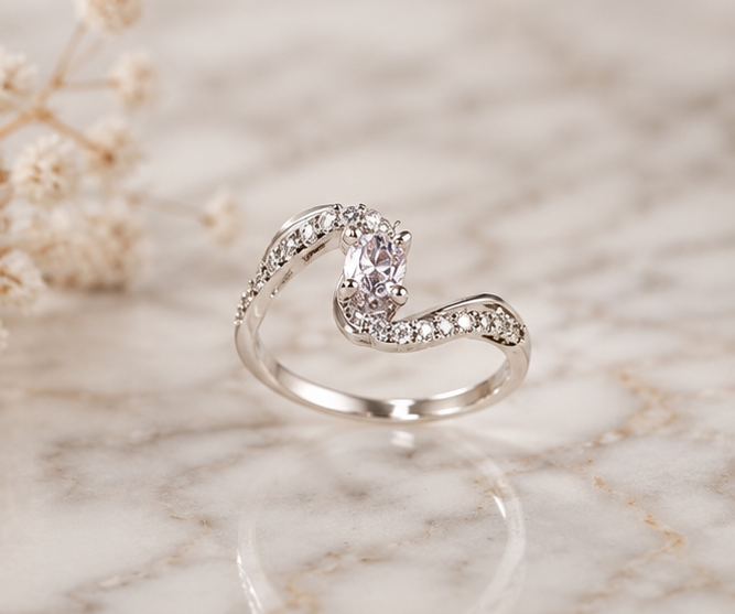 PINK RHINESTONE AD RING